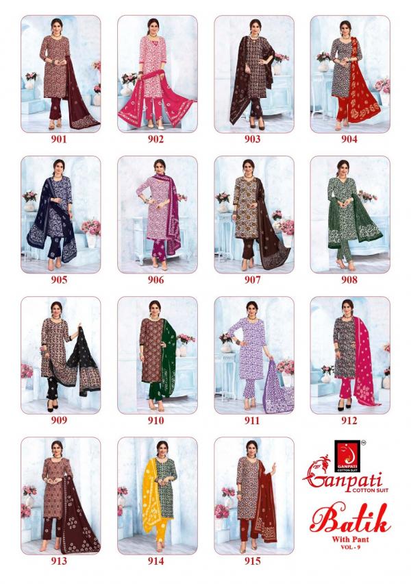 Ganpati Batik Pant Vol-9 – Kurti Pant With Dupatta